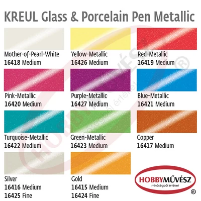 Stakleni i porculanski filc, Kreul Metallic - u raznim bojama