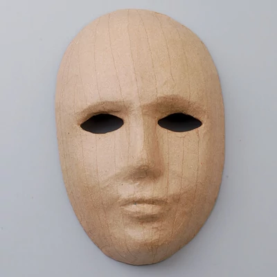 Paper mache maska - komplet, 21,5x13,5 cm