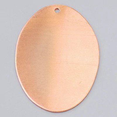 Vatreni emajl crveno bakreno postolje - ovalno, 41x31 mm