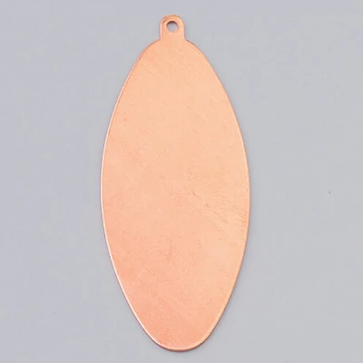 Vatreni emajl crveno bakreno postolje - ovalno, 59x25 mm