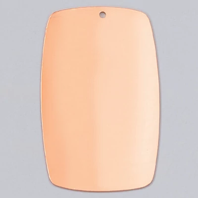 Vatreni emajl crveno bakreno postolje - pravokutnik, 51x32 mm