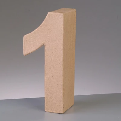 Papir mache broj - 1, 10 cm