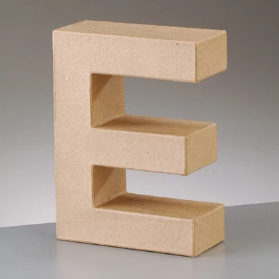 Papir mache slovo - E, 10 cm