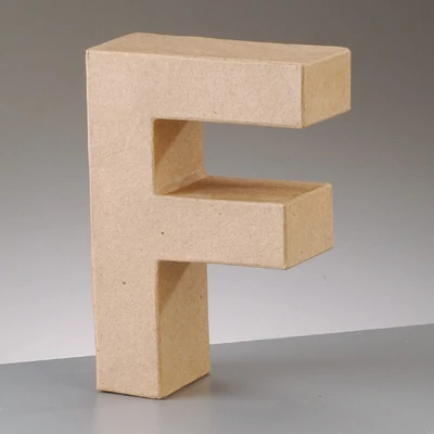 Papir mache slovo - F, 10 cm