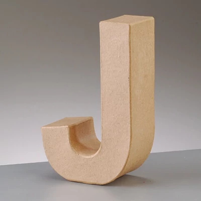 Papir mache slovo - J, 10 cm