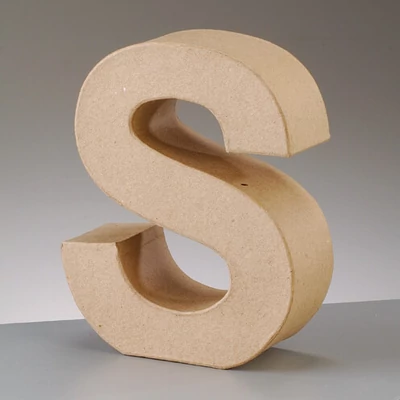 Papir mache slovo - S, 10 cm