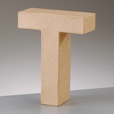 Papir mache slovo - T, 10 cm