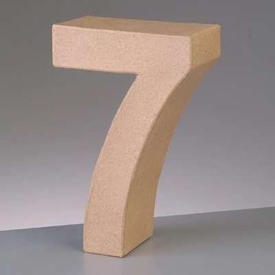 Papir mache broj - 7, 10 cm