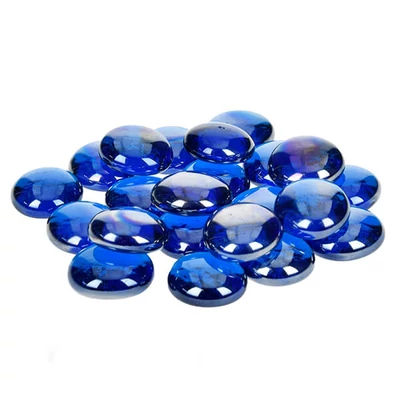 Stakleni kamenčići, 18-20 mm, 100 g - prelijevaju se, svijetlo plavi