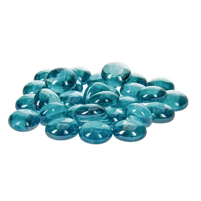 Stakleni kamenčići, 18-20 mm, 100 g - prelijevaju se, tirkizni
