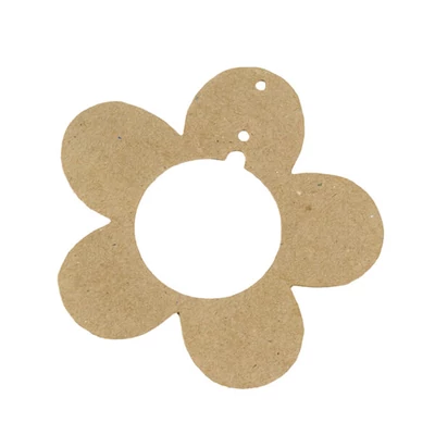 Papir mache, viseći, s rupom unutra - cvijet, 13 cm
