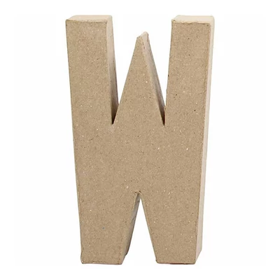 Papir mache slovo - W, 20,5 cm