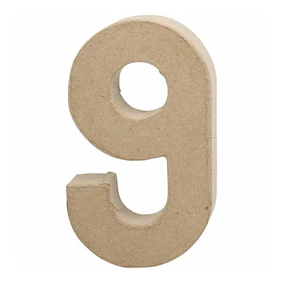 Papir mache broj - 9, 20,5 cm