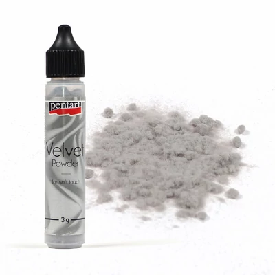Baršunasti prah, 30 ml - sivi, 3 g