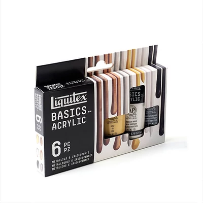 Liquitex Basics set akrilnih boja - 6x22 ml, metalik i preljevne boje