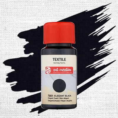 Art Creation boja za tekstil za svijetle materijale - 7001 Elegant black
