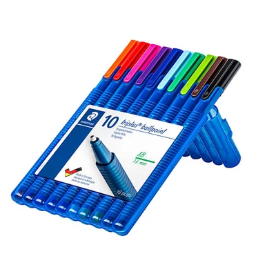 Kemijske olovke u kompletu, Staedtler, Triplus - 10 kom