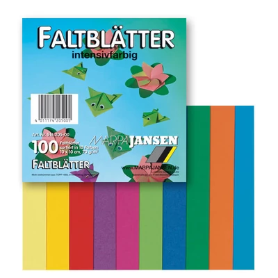 Origami papir, u boji - 70 g, 100 listova, 10x10 cm