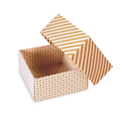 Origami papir, šareni - 80 g, 60 listova, 15x15 cm - Točkasto-prugasti, krem