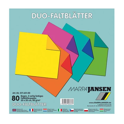 Origami papir, Duo-Color - 80 g, 80 kom, 20x20 cm