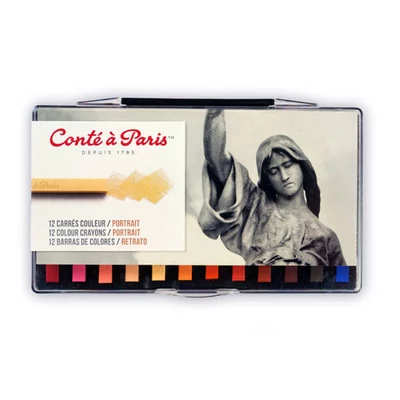 Conté set obojena pitt kreda - 12 kom, portret, plastična kutija