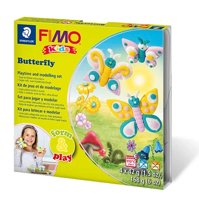 FIMO Kids set pečena glina, Form &amp; Play - 4x42 g - leptirići
