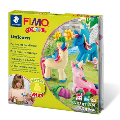 FIMO Kids set pečena glina, Form &amp; Play - 4x42 g - jednorog