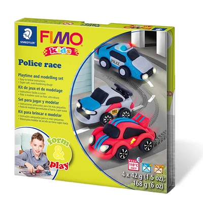 FIMO Kids süthető gyurma készlet, Form &amp;amp; Play - 4x42 g - verseny