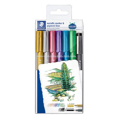Set ukrasnih markera, Staedtler, Design Journey, metalni - 6 kom