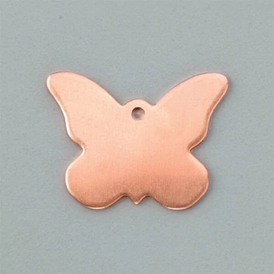 Vatreni emajl privjesak baza od crvenog bakra - leptir, 25x20 mm