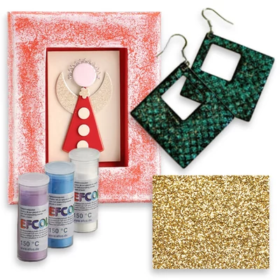 Efcolor hobby emajl prah, 10 ml - glitter gold