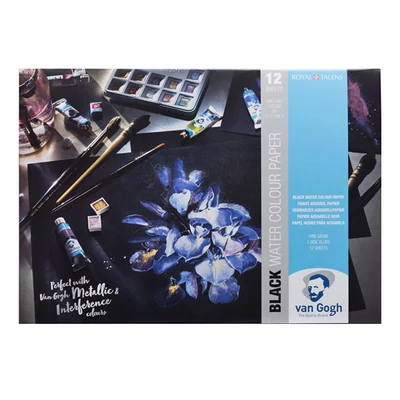 Talens Van Gogh akvarel blok, crni, 360 g - 12 listova, A3