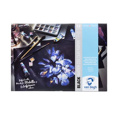 Talens Van Gogh akvarel blok, crni, 360 g - 12 listova, A4
