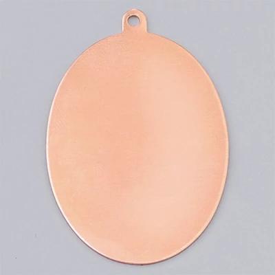 Vatreni emajl crveno bakreno postolje - ovalno, 44x30 mm