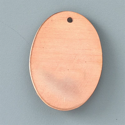 Vatreni emajl crveno bakreno postolje - ovalno, 33x24 mm