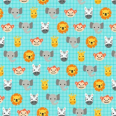Patchwork tkanina - Robert Kaufman - Safari Soiree AMF-17351-70 Aqua
