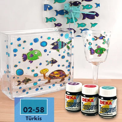 Deka Transparent solventna boja za staklo 25 ml - 58 tirkizna