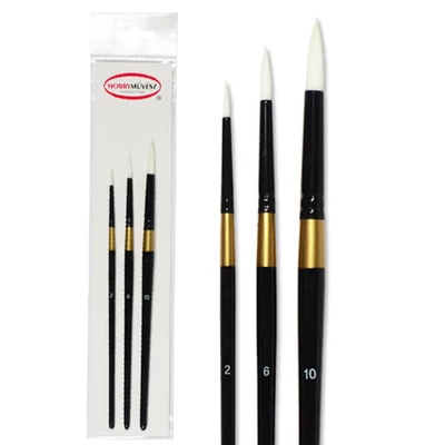 Set kistova za hobby umjetnike, bijeli sintetički kist s vrhom igle M501R - 3 kom (2-6-10)