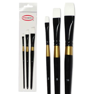 Set kistova za hobby umjetnike, M500P ravni bijeli sintetički kist - 3 kom (2-8-14)