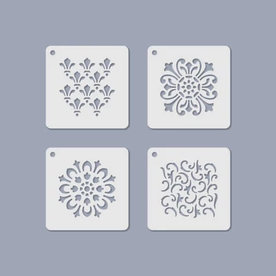 Set šablona, šablona za nakit, 6,5x6,5 cm, 4 vrste - Romantic