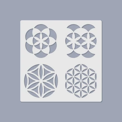 Medijska šablona, 14,5x14,5 cm, 4 uzorka - Mandala