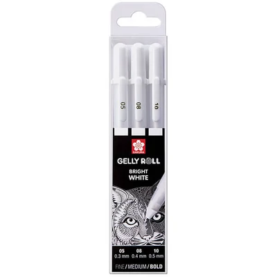 Sakura Gelly Roll Basic set gel olovki - 3 kom, Bright White (05/08/10)