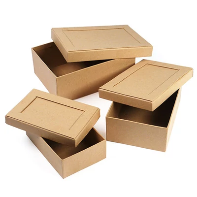 Paper mache box set - cigla, passepartout, 3 kom