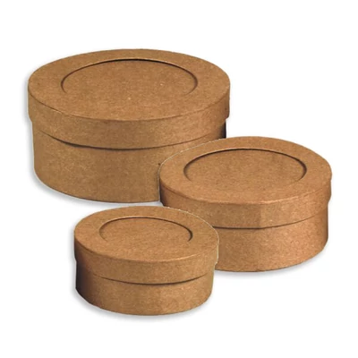 Papier mache box set - krug, paspartu, 3 kom