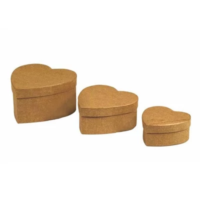 Paper mache box set - srce, 3 kom