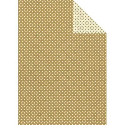 Tassotti decoupage papir - dvostrane točkice, zlatno-bijeli