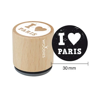 Pečat, Woodies, 3 cm - Volim Pariz