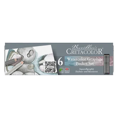 Cretacolor Watercolor Graphite Pocket Set vodoperivi set grafitnih olovaka, 6 komada, metalna kutija