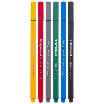 Bruynzeel Fineliner set flomastera - 6 kom, osnovne boje