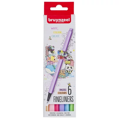 Bruynzeel Fineliner set flomastera - 6 kom, pastelne boje